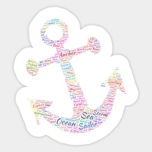 Anchor Sea Sailor Silhouette Shape Text Word Cloud Sticker